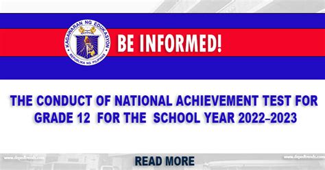 The Conduct Of National Achievement Test For Grade 12 For The School