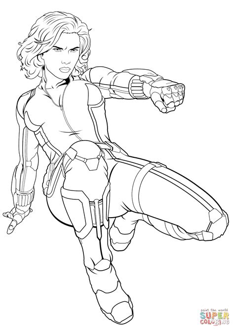 Avengers Black Widow Coloring Page Free Printable Coloring Pages