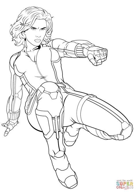 The winter soldier coloring sheets to keep, source : Avengers Black Widow coloring page | Free Printable ...