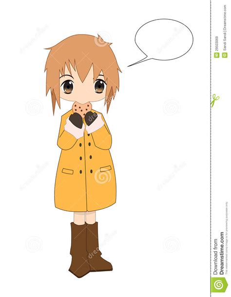 Anime Chibi Eat Cookies Royalty Free Stock Images Image