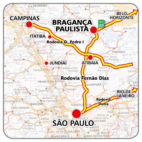 Mapa de Localização de Bragança Paulista Clique para ampliar