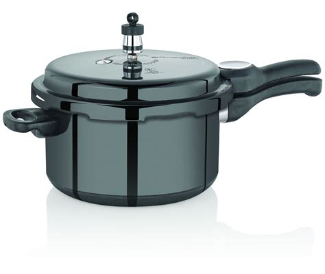 Premier Aluminum Trendy Black Cucina Pressure Cooker Induction Bottom