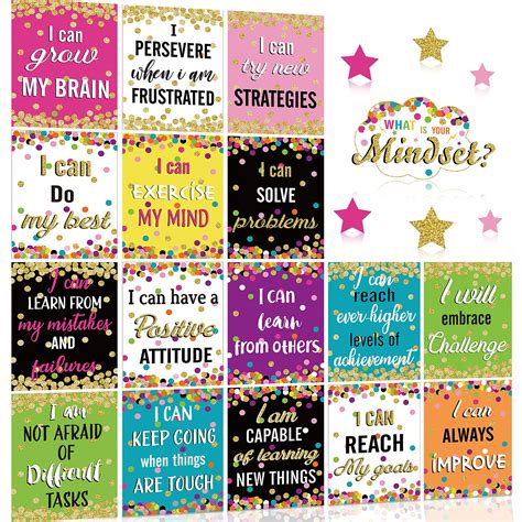 Buy Growth Mindset Posters Set Confetti Classroom Bulletin Board Decorations Positive