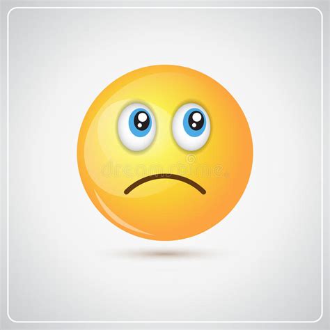 Yellow Cartoon Face Sad Negative People Emotion Icon Stock Vector