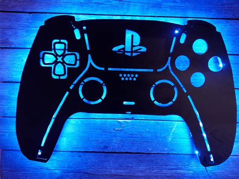 Playstation 5 Game Controller Backlit Sign Wall Art Video Etsy