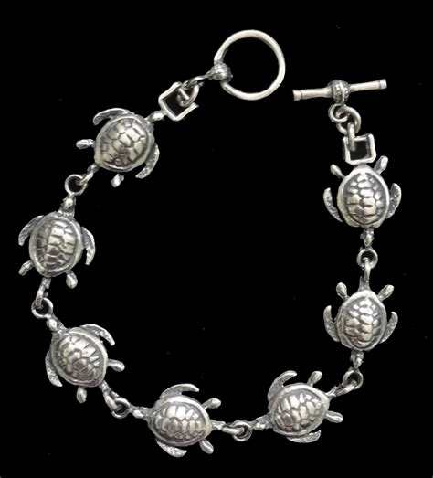 Sterling Silver Turtle Link Bracelet Elysium Inc