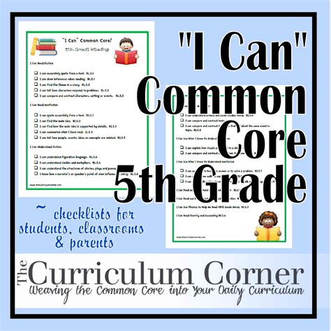 I Can Common Core Fifth Grade The Curriculum Corner 123