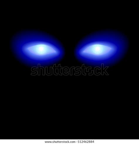 Glowing Electric Blue Eyes On Black Stock Vector Royalty Free 512462884
