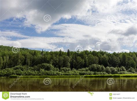 Shores Of Small River Krasnoyarsk Region Russia Stock Image Image