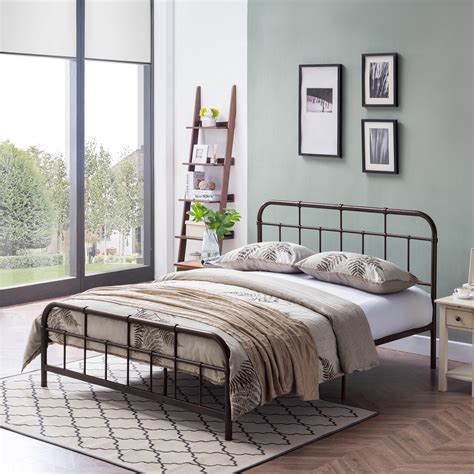 Noble House Khari Industrial Queen Size Iron Minimal Bed Frame