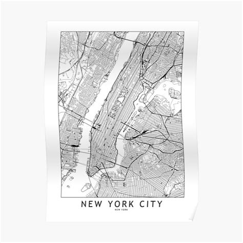 New York City Map Posters For Sale New York City Map City Map Poster