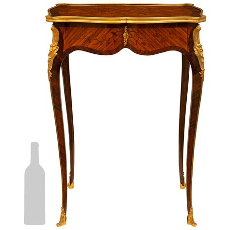 SALE 19th Century French Louis XV Style Mahogany Marquetry Side Table