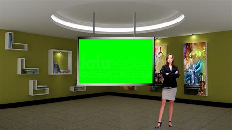 Education 020 Tv Studio Set Virtual Green Screen Background Psd