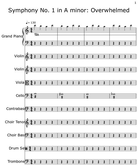 Symphony No 1 In A Minor Overwhelmed Sheet Music For Piano Violin