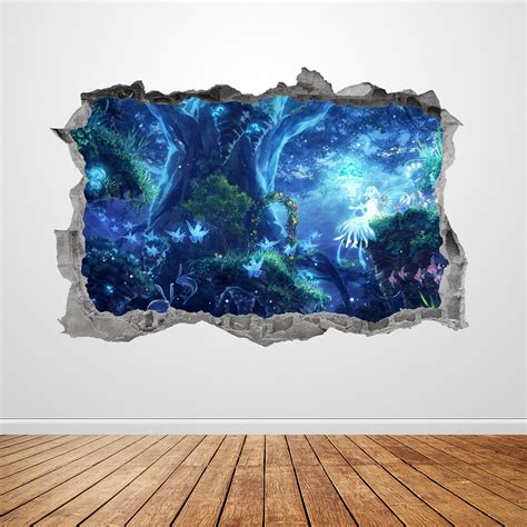Enchanted Forest Wall Decal Smashed 3d Graphic Fantasy Fairy World Wall