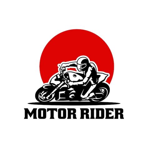 Premium Vector Biker Riding Motorcycle Illustration Logo Vector