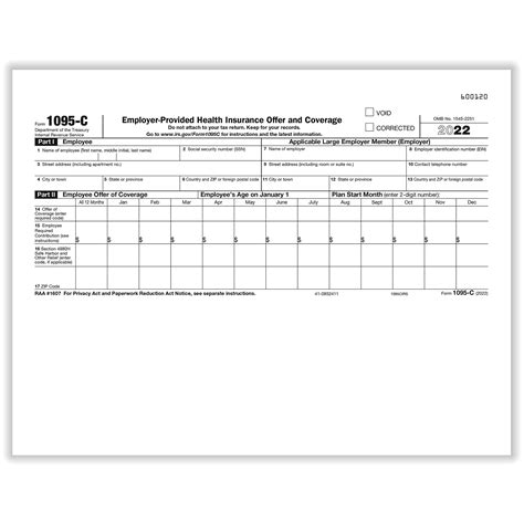 1095 C Employer Provided Health Insurance Aca Form Formstax