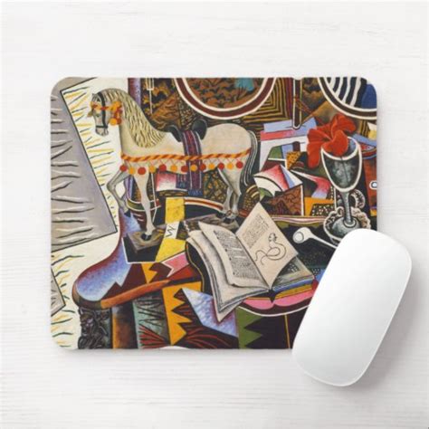 Horse Pipe Red Flower By Joan Miro Mouse Pad Zazzle