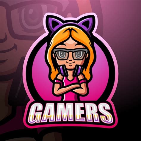 Premium Vector Gamer Girl Mascot Esport Illustration