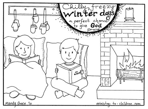Coloring page download pdf file. Winter Coloring Pages for Christian Kids or Sunday School