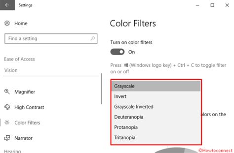 How To Enable Disable And Choose Color Filters On Windows 10