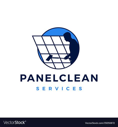 Solar Panel Cleaning Service Logo Icon Royalty Free Vector