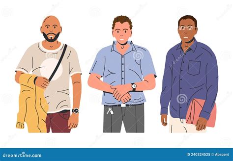 Three Man Standing Together Stock Vector Illustration Of Meeting