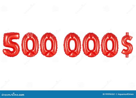 Five Hundred Thousand Dollars Red Color Stock Image Image Of