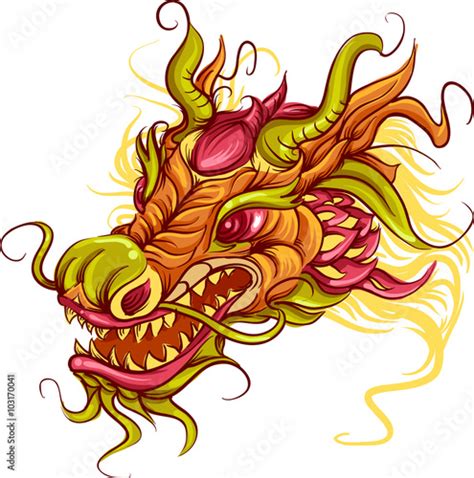 Chinese Dragon Head Stock Vektorgrafik Adobe Stock