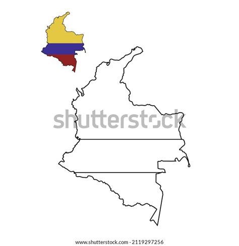 Columbia Map National Flag Icon Coloring Stock Vector Royalty Free
