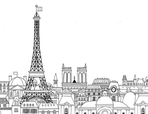 Hermosa Ciudad De París Para Colorear Imprimir E Dibujar Coloringonlycom
