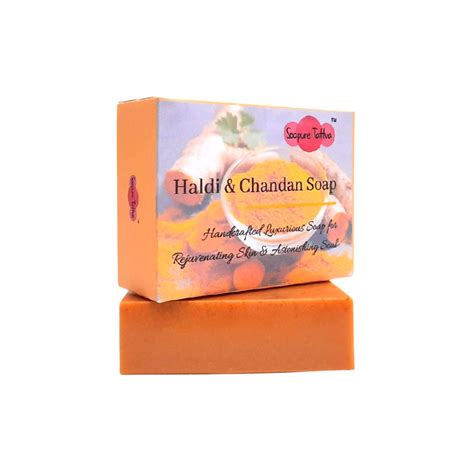 Haldi Chandan Handmade Herbal Soap With Natural Saffron Handcrafted