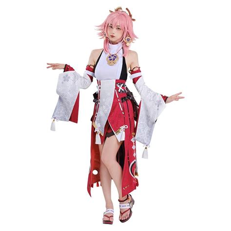 genshin impact yae miko cosplay costume outfits halloween carnival suit costume outfits