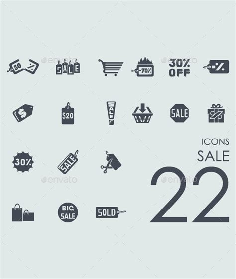 22 Sale Icons By Palaudesign Graphicriver