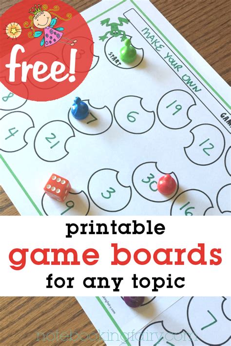 Game Board Templates Notebooking Fairy