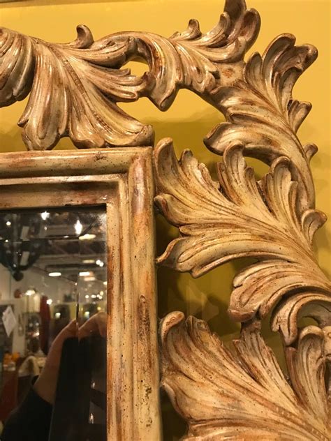 Heavily Carved French Frame Flanking A Bevelled Glass Wall Or Console Mirror For Sale At 1stdibs