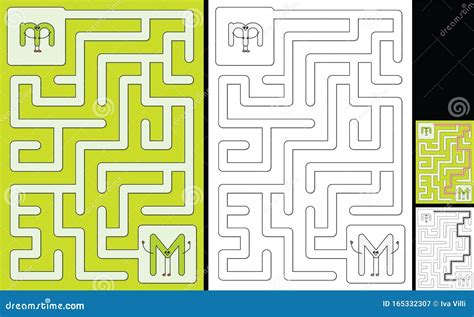 Easy Alphabet Maze Letter M Stock Vector Illustration Of Motor
