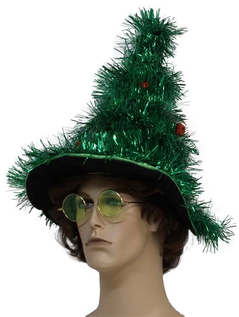 Ugly Christmas Tree Tinsel Hat Green Tinsel Garland Christmas Tree