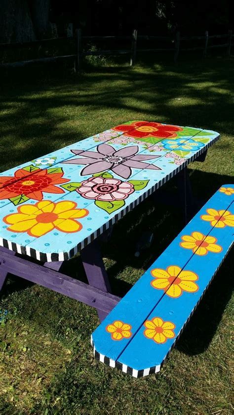 My Picnic Table Painted Picnic Tables Backyard Table Decorations