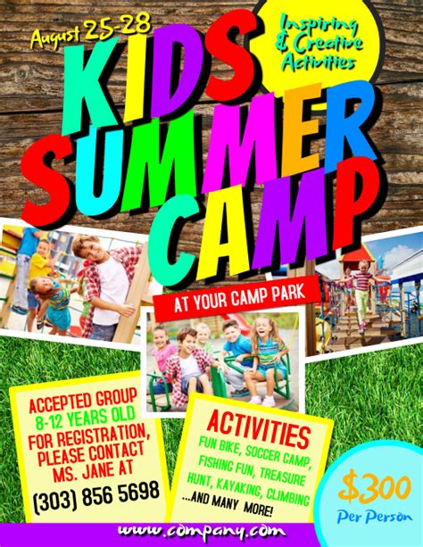 Kids Summer Camp Flyer Template Postermywall