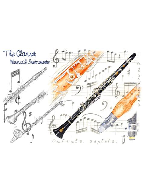 Greeting Card Clarinets And Music Notes Leisure Coast Wind And Brass