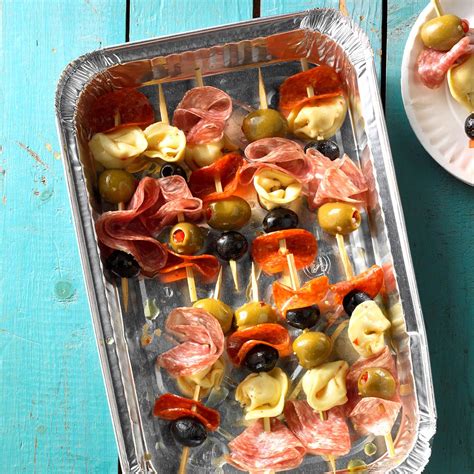 Feb 17 graduation party ideas during pandemic in 2021. Antipasto Kabobs Recipe | Taste of Home