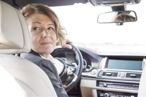 Mature Executive Driving Car During Business Trip Stock Photo Image Of Poland Occupation