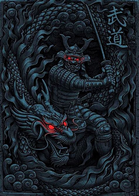 Samurai Vs Dragon Tattoo Design Obras De Arte En Japón Arte De