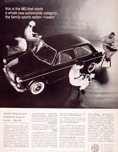 Classic 1963 Mg Sports Sedan Vintage Print Ad