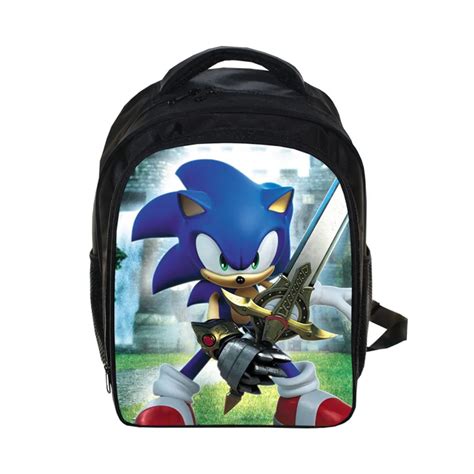Anime Sonic The Hedgehog Print Backpack Students School Bag For Girls
