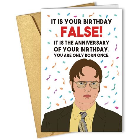Buy Funny the Office Theme Happy Birthday Card, Dwight Schrute Card, It