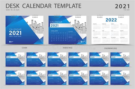 Calendar 2021 Vector August 2021 Year Template Desk Calendar Design