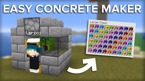 Minecraft Easiest Concrete Maker - 10,000 Concrete Per Hour! - YouTube