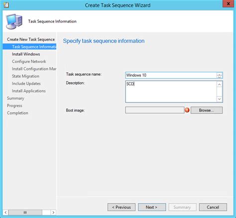 SCCM Windows Deployment Create SCCM Windows Task Sequence